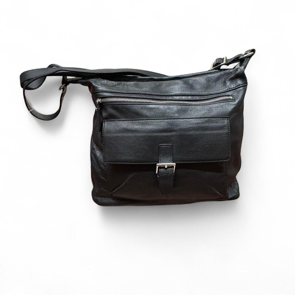 Danier Black Genuine Leather Crossbody Shoulder Bag - Picture 8 of 16